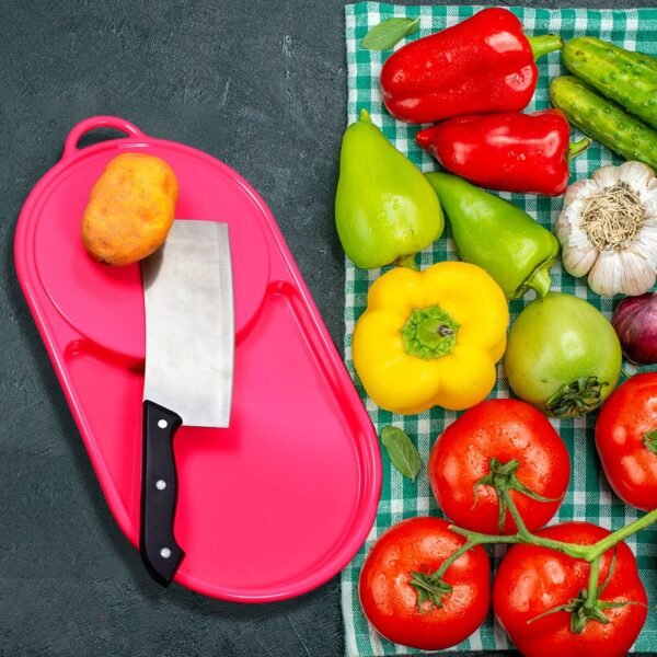 Plastic Kitchen Chopping Board with Tray â€“ Convenient for Food Prep and Storage