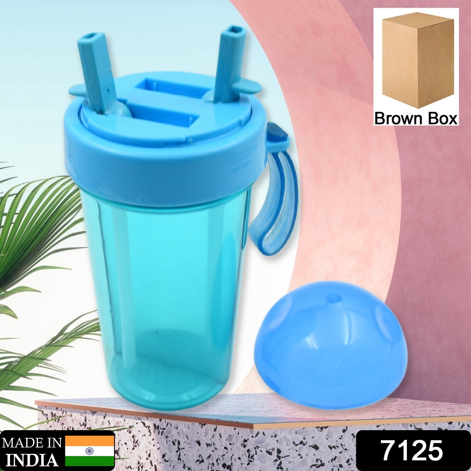 2 Drinks in 1 Cup Water Bottle, Stable Sturdy Dual Use Bottle 2 Straws for Shopping Travel for Outdoor Activities (1 Pc) - Shivani Jaswal 2 Drinks in 1 Cup Water Bottle, Stable Sturdy Dual Use Bottle 2 Straws for Shopping Travel for Outdoor Activities (1 Pc)