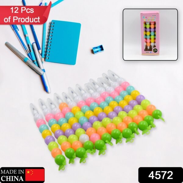 Stylish Pearls Pen Set Ã¢â‚¬â€œ Fancy Multicolor Non-Sharpening Moti Gel Pens for Kids (12 Pc Set)