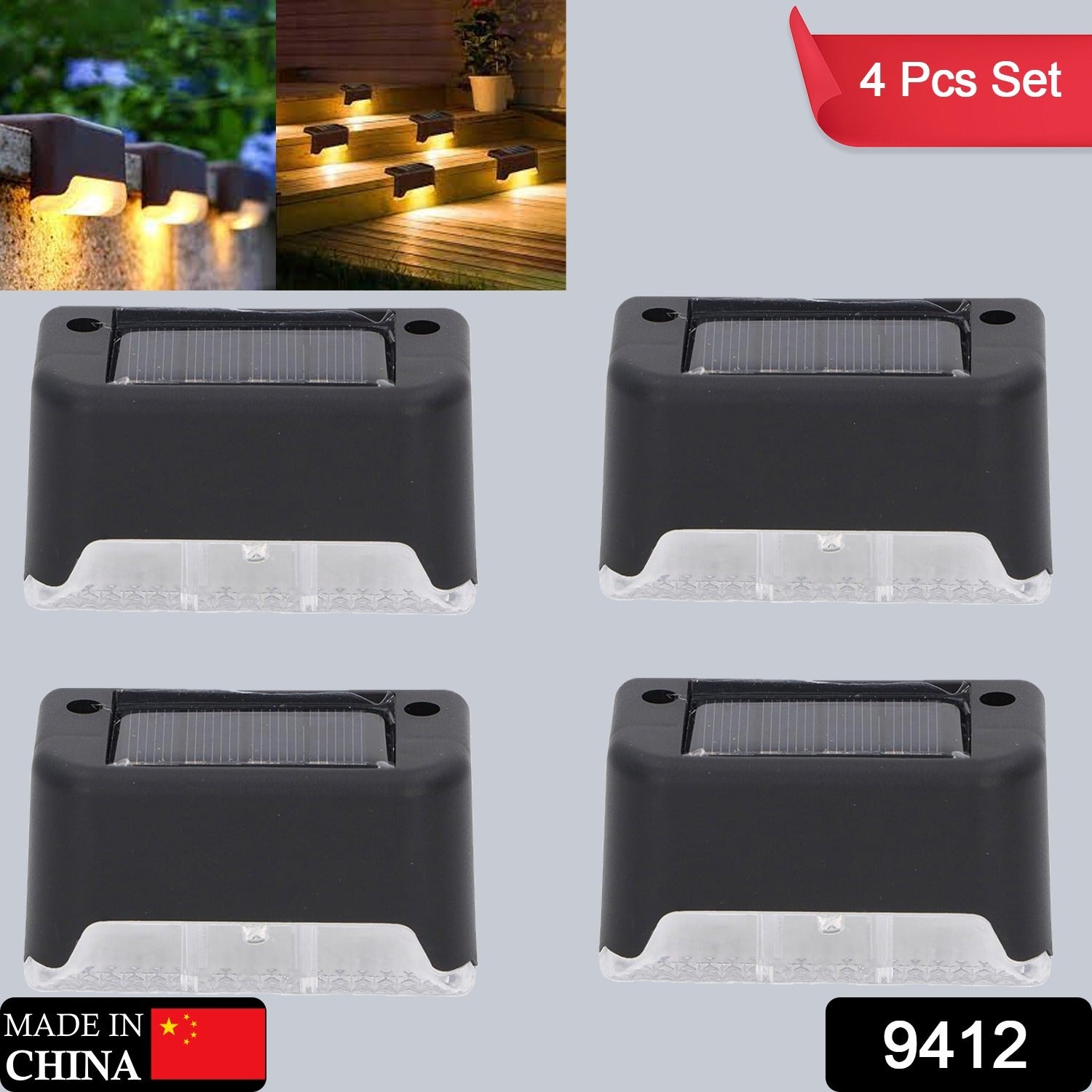 4-Piece Solar Waterproof Garden, Stair & Railing Lights - Shivani Jaswal 4-Piece Solar Waterproof Garden, Stair & Railing Lights