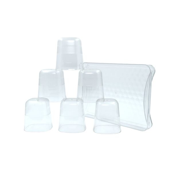 6pc Glasses Set With tray Stylish Transparent Water Glass / Juice Glass / Beer Glass / Wine Glass Plastic Glass Set