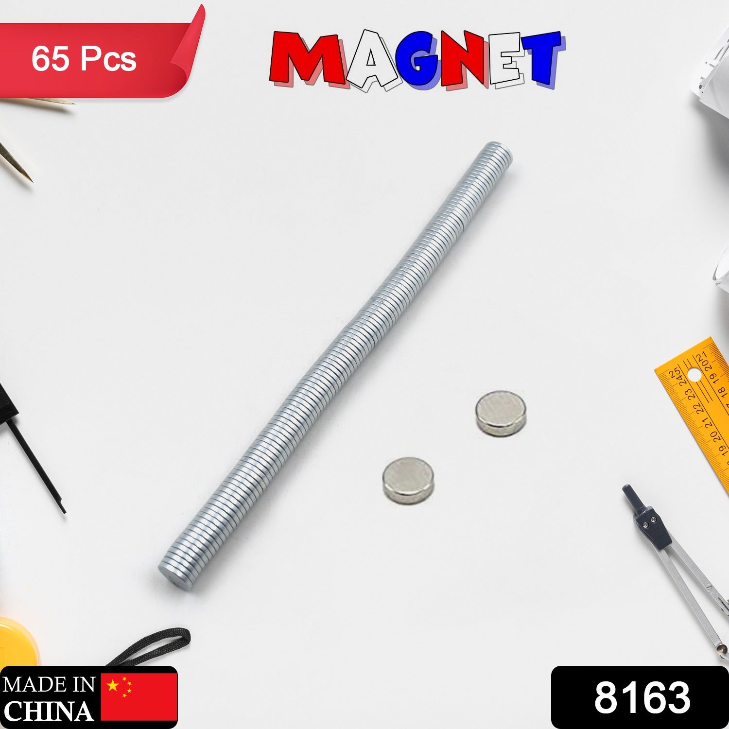 8.9mmx1.2mm Small Ferrite Silver Magnets in Disc Shape for Photo Gallery, Arts & Crafts, Refrigerator Magnet, Hobby, School Projects & Office 65pc Set - Shivani Jaswal 8.9mmx1.2mm Small Ferrite Silver Magnets in Disc Shape for Photo Gallery, Arts & Crafts, Refrigerator Magnet, Hobby, School Projects & Office 65pc Set
