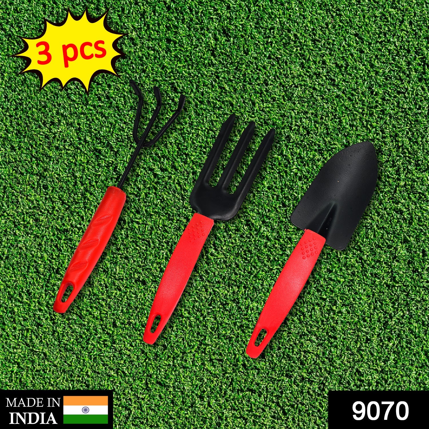 3pcs Small sized Hand Cultivator, Small Trowel, Garden Fork - Shivani Jaswal 3pcs Small sized Hand Cultivator, Small Trowel, Garden Fork