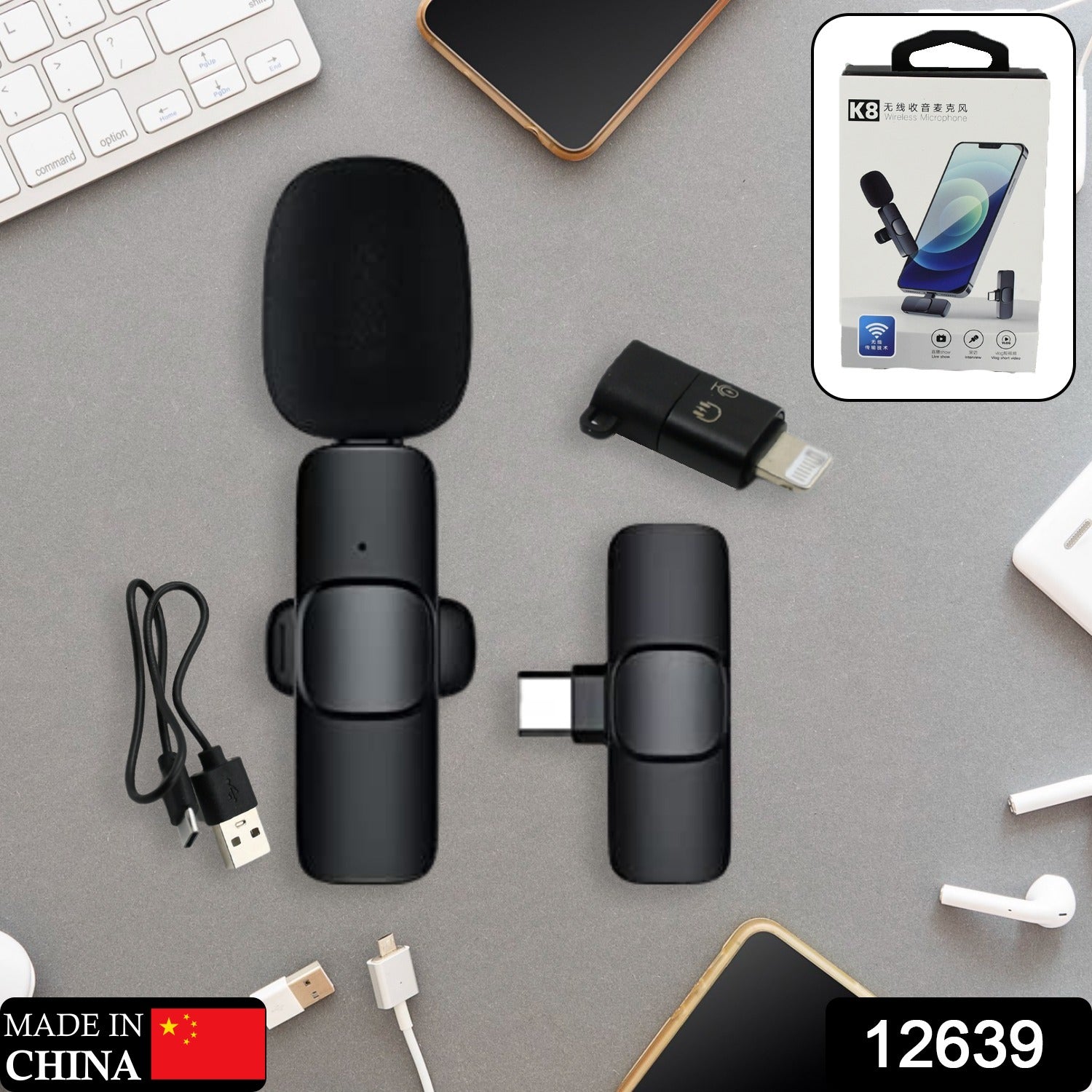 Intelligent Noise Cancelling Live Streaming Clip on Microphone for Type-C & for iPhone with Charging Mini Wireless Lapel Collar Microphone - Shivani Jaswal Intelligent Noise Cancelling Live Streaming Clip on Microphone for Type-C & for iPhone with Charging Mini Wireless Lapel Collar Microphone