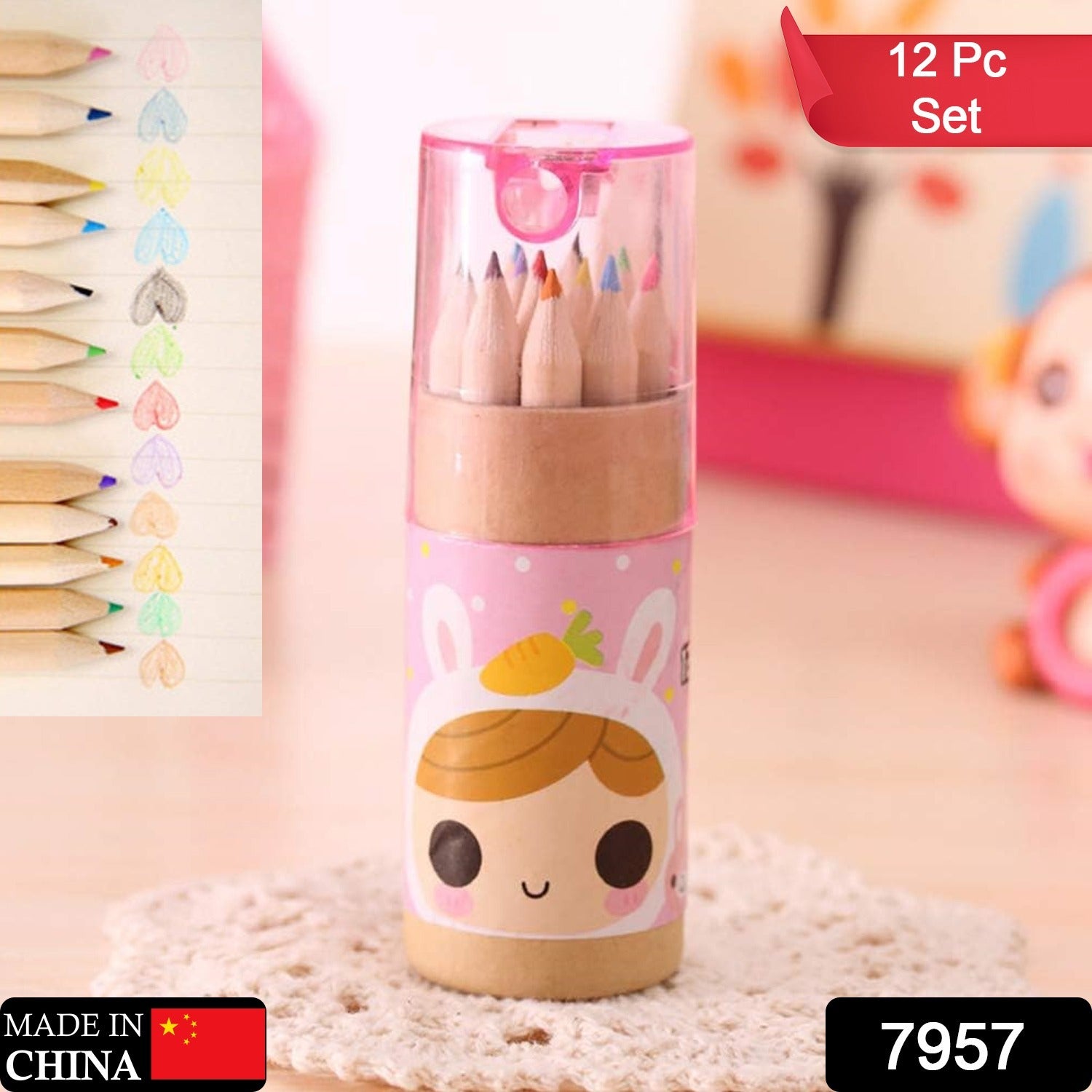 12 Mini Colouring Pencils with Sharpener, Kids Drawing Set for School & Sketching - Shivani Jaswal 12 Mini Colouring Pencils with Sharpener, Kids Drawing Set for School & Sketching