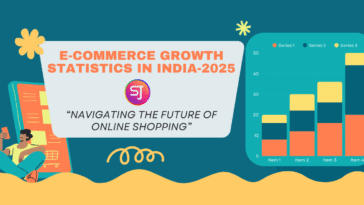 Infographic showing e-commerce growth statistics in India 2025 with key trends and insights