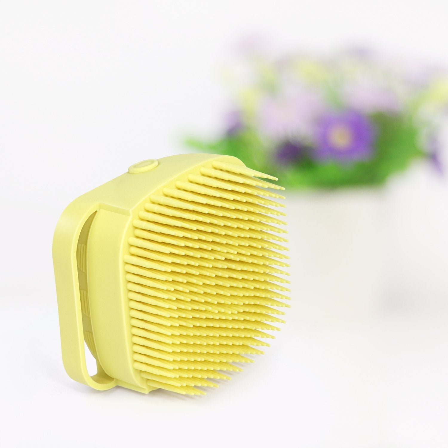 Silicone Massage Bath Body Brush Soft Bristle With Shampoo Dispenser - Shivani Jaswal Silicone Massage Bath Body Brush Soft Bristle With Shampoo Dispenser