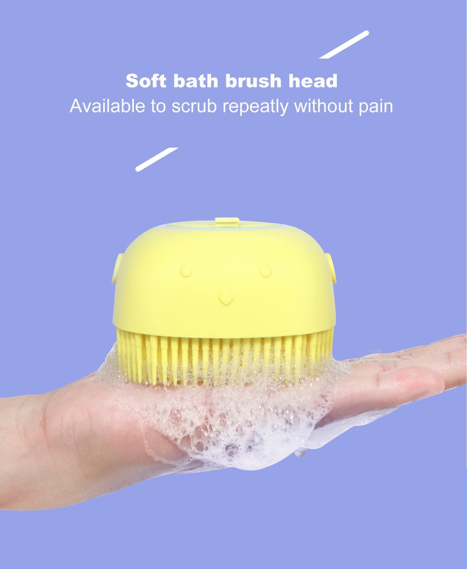 Silicone Massage Bath Body Brush Soft Bristle With Shampoo Dispenser - Shivani Jaswal Silicone Massage Bath Body Brush Soft Bristle With Shampoo Dispenser