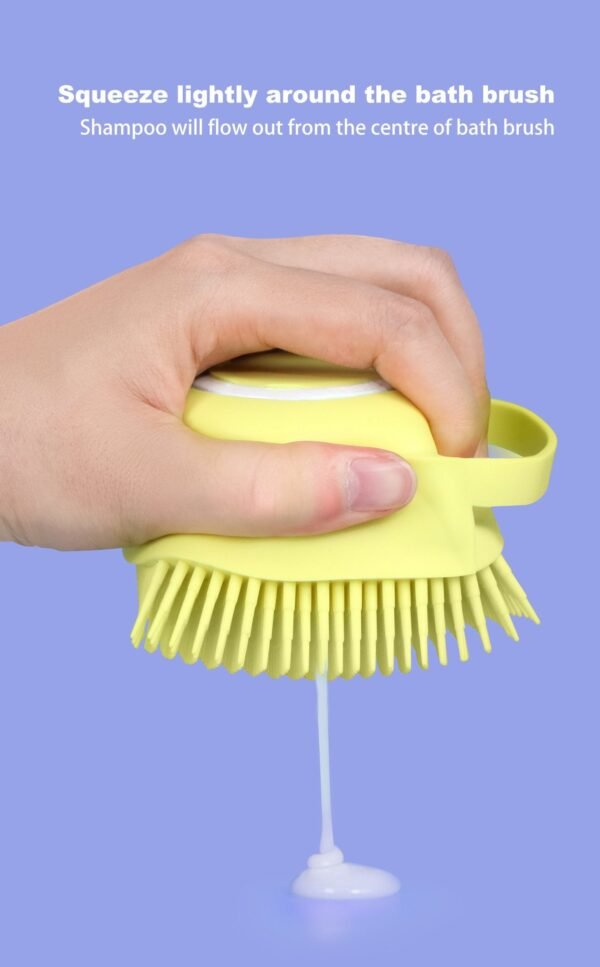 SILICONE MASSAGE BATH BODY BRUSH WITH SHAMPOO DISPENSER, SCRUBBER