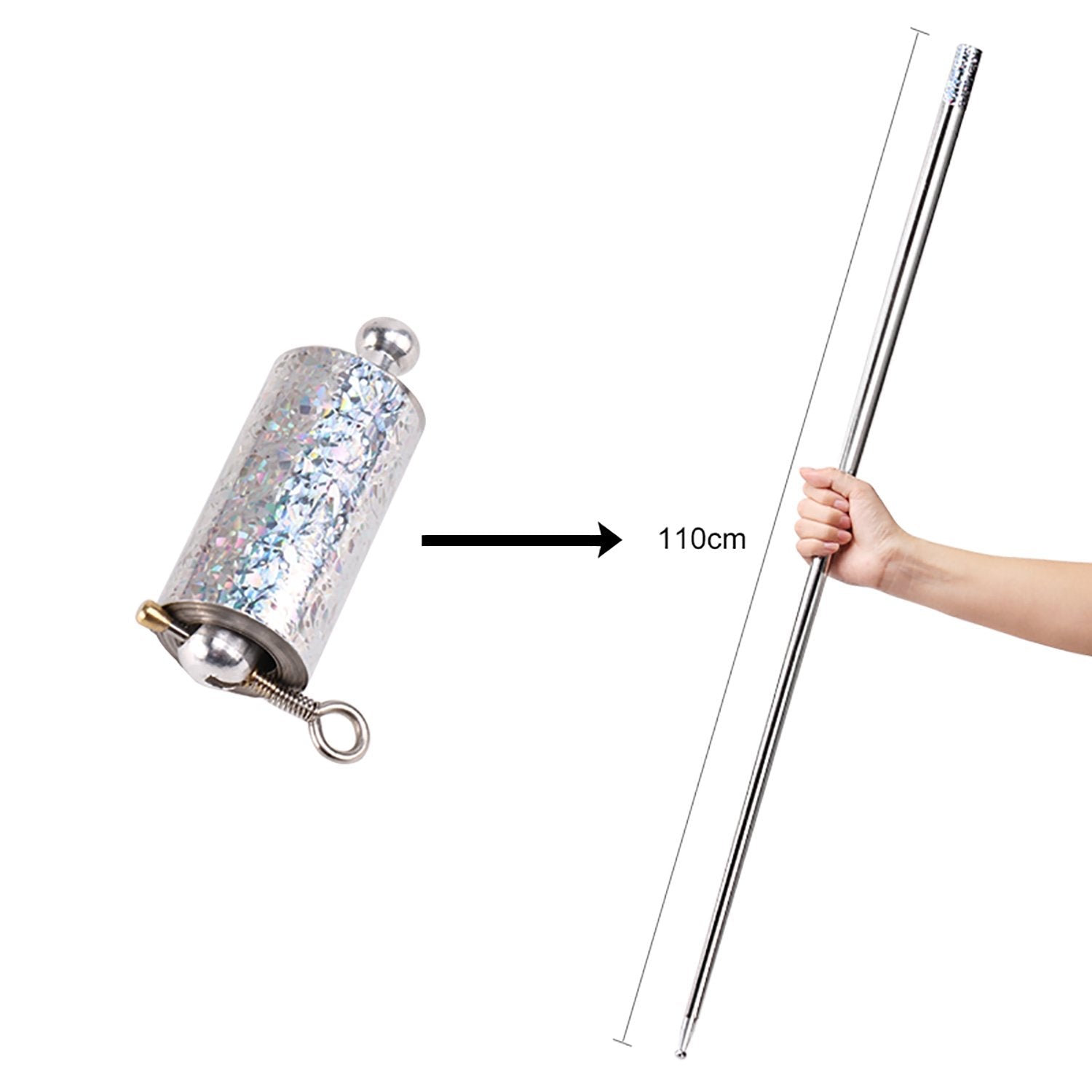 Magic Toy Metal High Elasticity Steel Silver Appearing Cane Magic Toy Magic Steel - Shivani Jaswal Magic Toy Metal High Elasticity Steel Silver Appearing Cane Magic Toy Magic Steel