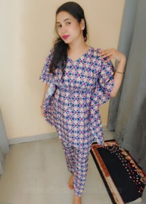 NAINVISH Cotton Blend Kaftan Kurta Pant Set – Ethnic Casual Wear for Women Sale Price: