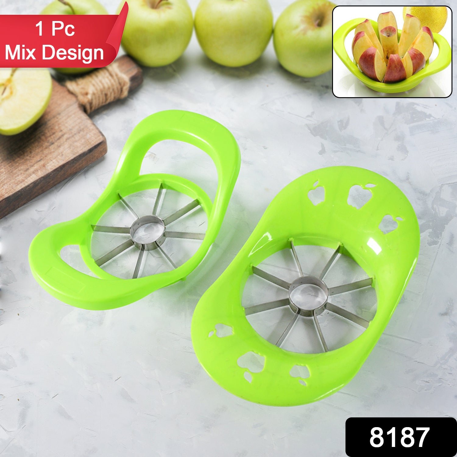 Multi Purpose Fruit Slicer Apple Cutter Regular With 8 Stainless Steel Blades Apple Slicer (1 Pc) - Shivani Jaswal Multi Purpose Fruit Slicer Apple Cutter Regular With 8 Stainless Steel Blades Apple Slicer (1 Pc)