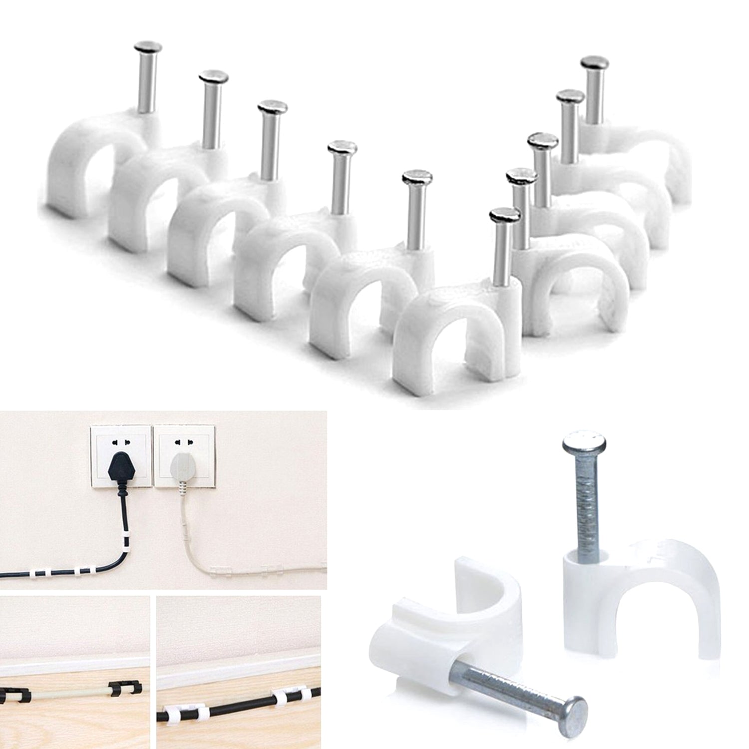 100 Pc 6 MM Cable Clip used in all kinds of wires to make them stuck and holded in walls etc. - Shivani Jaswal 100 Pc 6 MM Cable Clip used in all kinds of wires to make them stuck and holded in walls etc.