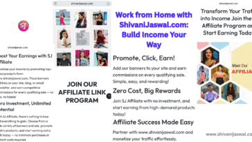 Affiliate program ShivaniJaswal work-from-home banner