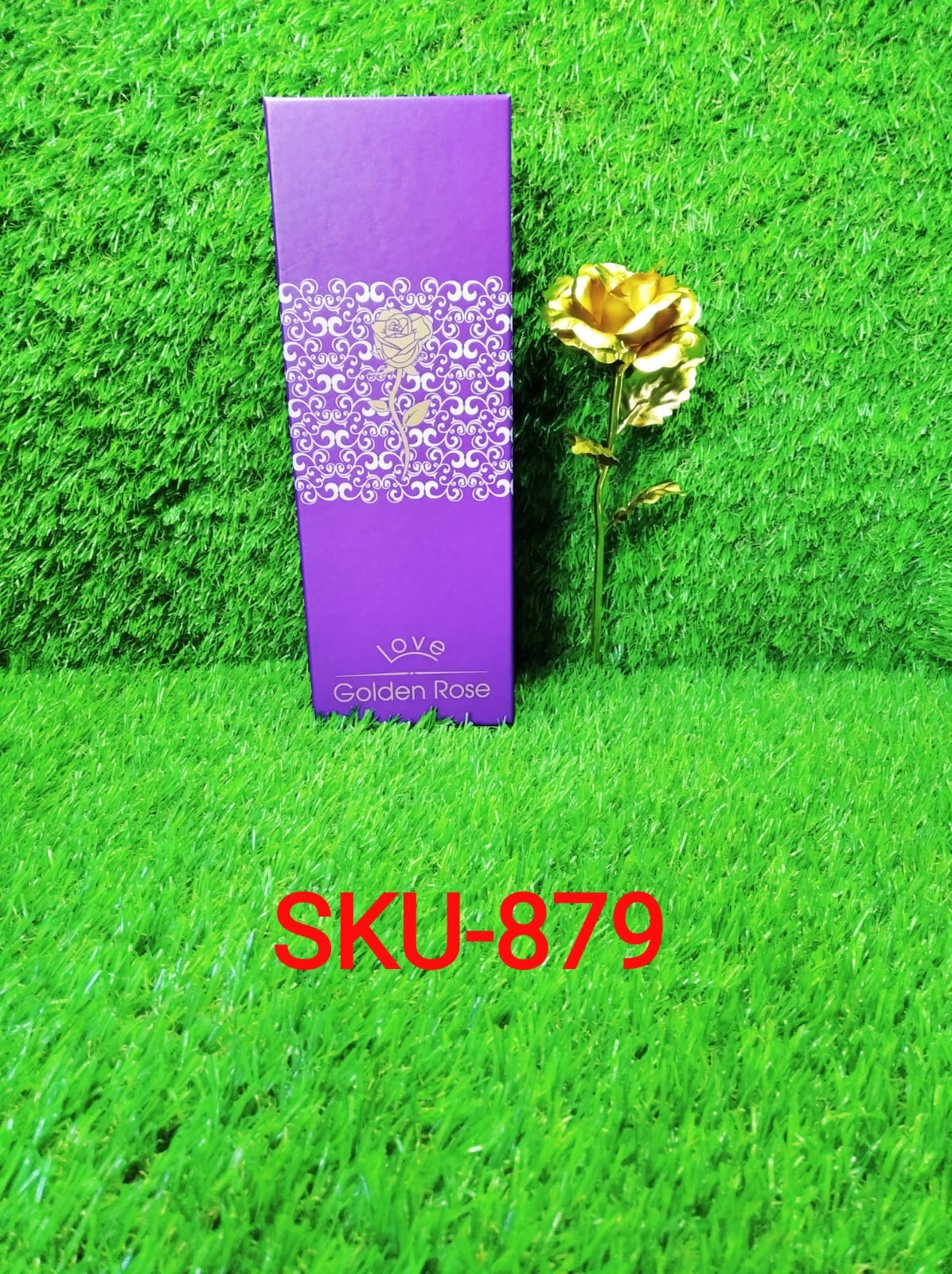 24K Artificial Golden Rose / Gold Red Rose with Gift Box (10 inches) - Shivani Jaswal 24K Artificial Golden Rose / Gold Red Rose with Gift Box (10 inches)
