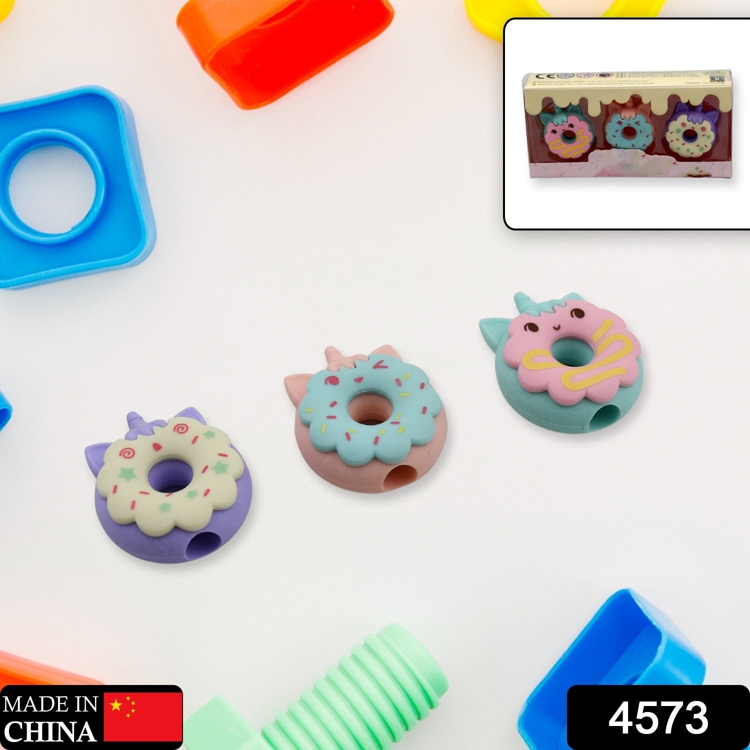 Tree Small Sized Cartoon Themed Non-Toxic Donut Erasers, School Stationery | for Kids - Boys & Girls | Birthday Gift |Return Gift (3pc Set) - Shivani Jaswal Tree Small Sized Cartoon Themed Non-Toxic Donut Erasers, School Stationery | for Kids - Boys & Girls | Birthday Gift |Return Gift (3pc Set)