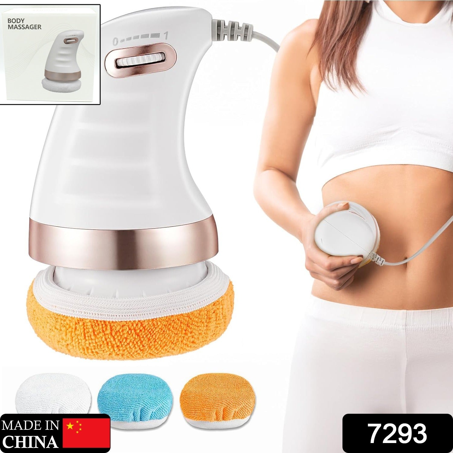 Body Sculpting Massager with 3 Pads, Adjustable Speed, Handheld Electric Massager for Full Body (1 Pc) - Shivani Jaswal Body Sculpting Massager with 3 Pads, Adjustable Speed, Handheld Electric Massager for Full Body (1 Pc)