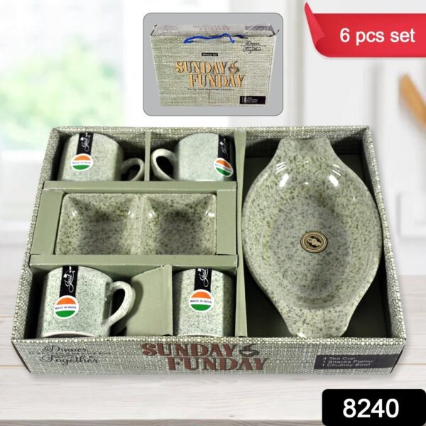 Sunday Funday 6-Piece Tea Set Ã¢â‚¬â€œ Platter & Dual Bowl