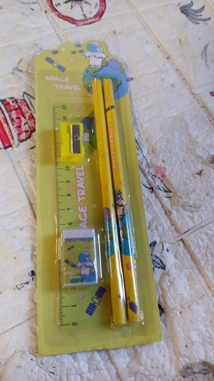 Wooden Pencil Set (5 Pc): School Supplies, Stationery Set for Kids - Shivani Jaswal Wooden Pencil Set (5 Pc): School Supplies, Stationery Set for Kids