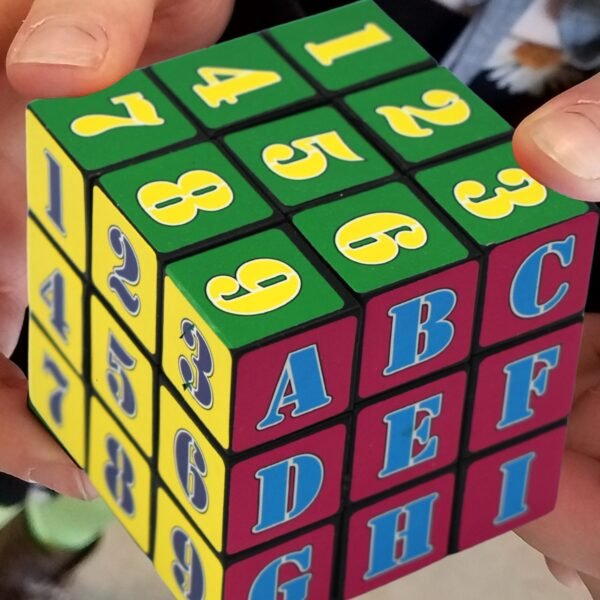 Alpha Numeric Cube used for entertaining and playing purposes by kids, childrenâ€™s and even adults etc.