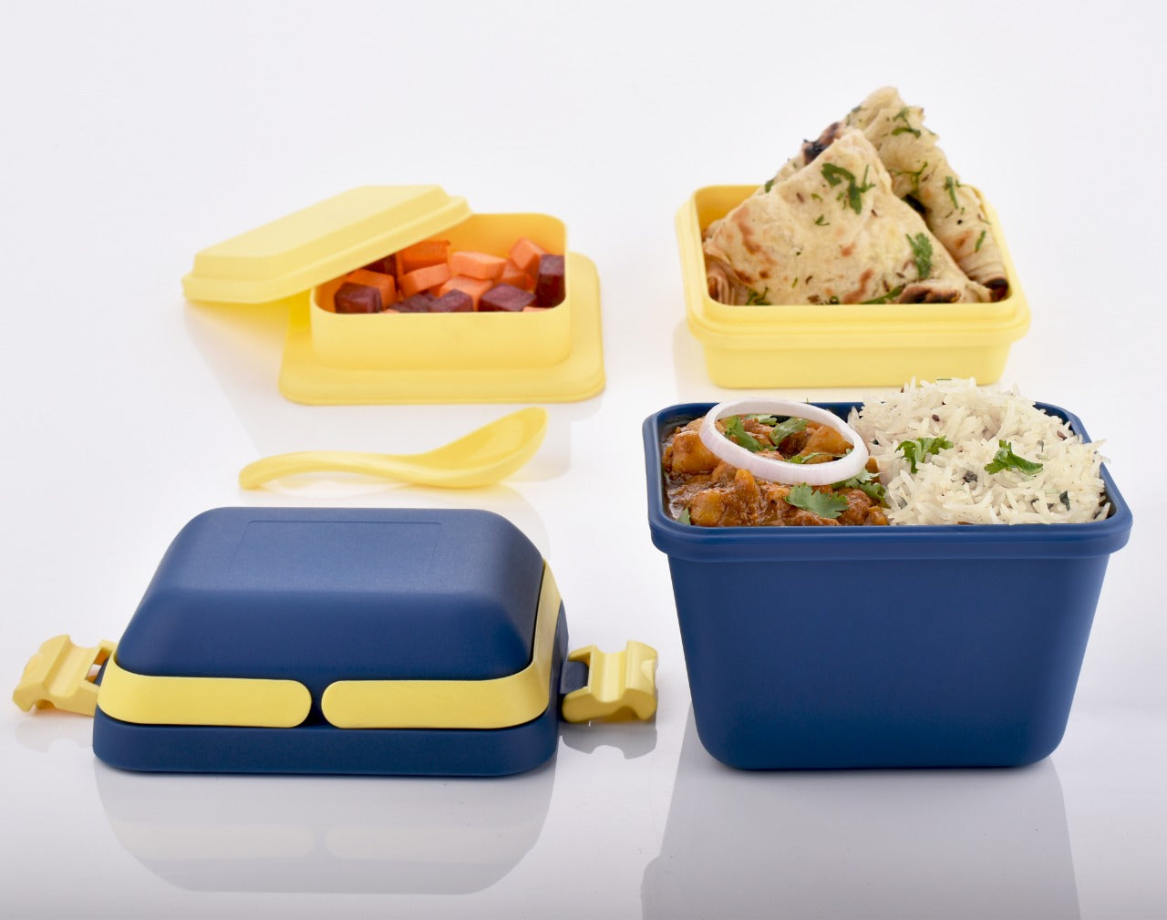 Airtight Lunch Box with Handle & Push Lock - Shivani Jaswal Airtight Lunch Box with Handle & Push Lock