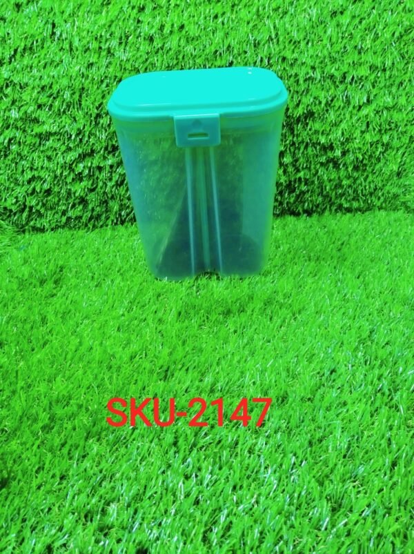Plastic 2 Sections Air Tight Transparent Food Grain Cereal Storage Container (2 ltr)