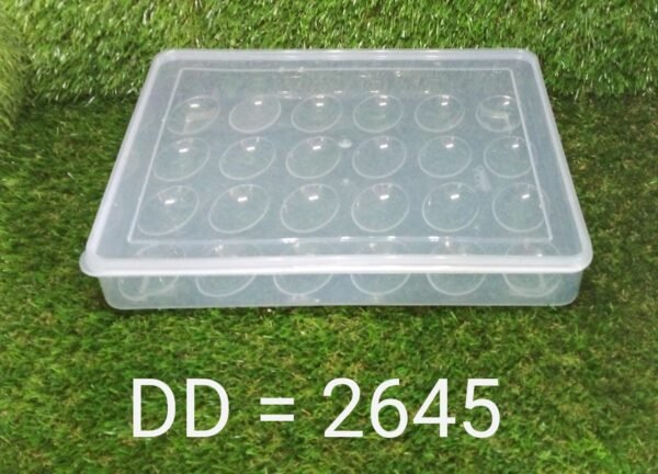24 Grids Plastic Egg Box Container Holder Tray for Fridge with Lid for 2 Dozen Egg Tray