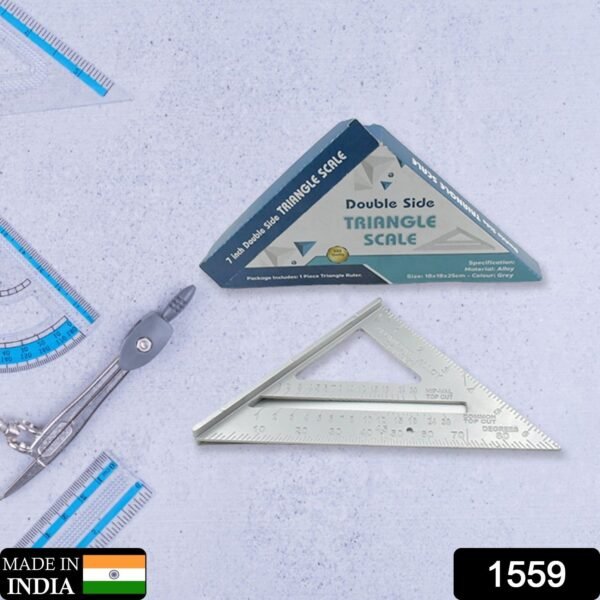 Double-Sided 45Ã‚Â° Triangle Ruler Ã¢â‚¬â€œ 7-Inch Aluminum Alloy Rafter Square for Home & Industrial Use