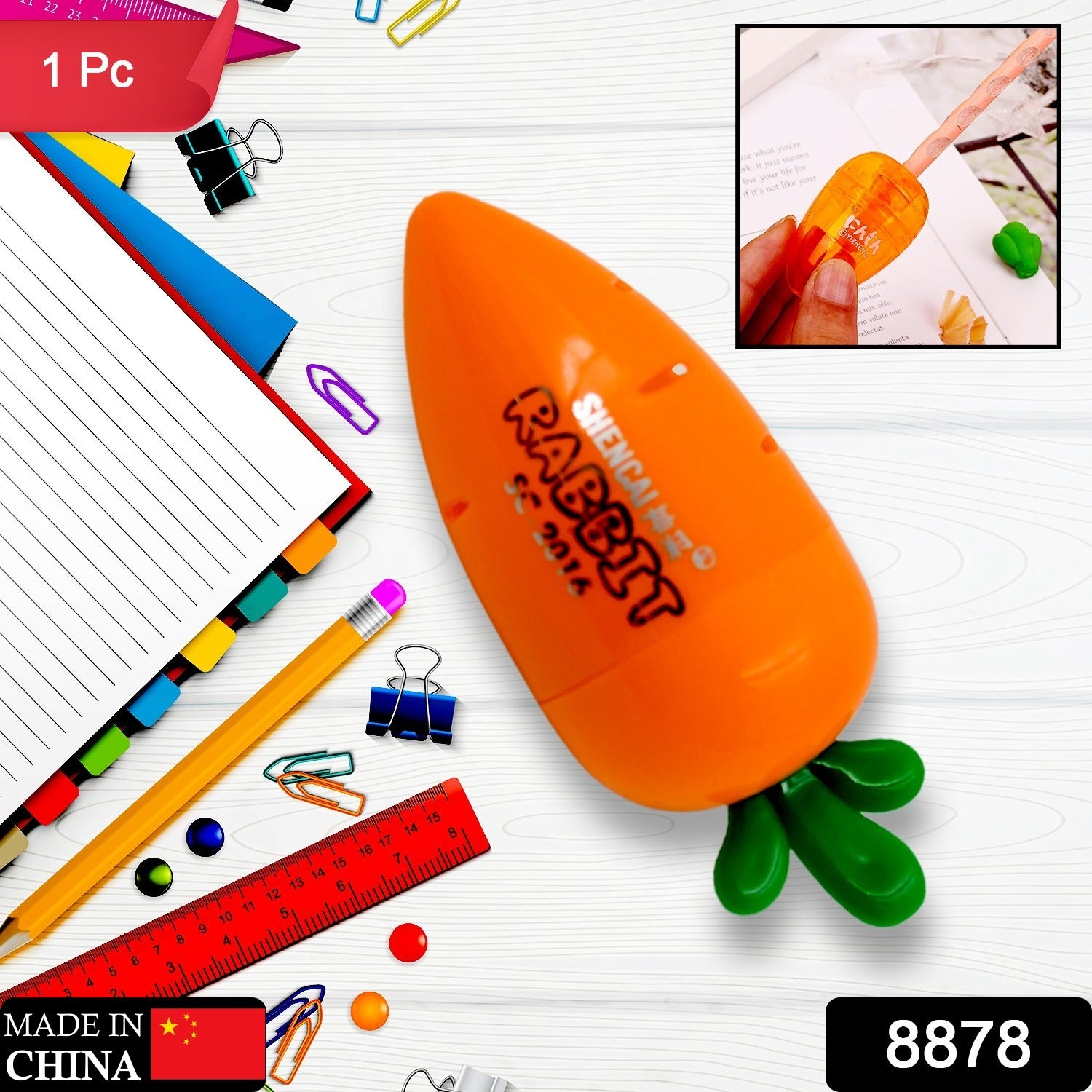 Student Pencil Sharpener Cartoon Simple Carrot Pencil Sharpener Suitable for Students, Children, School, Stationery (1 Pc) - Shivani Jaswal Student Pencil Sharpener Cartoon Simple Carrot Pencil Sharpener Suitable for Students, Children, School, Stationery (1 Pc)