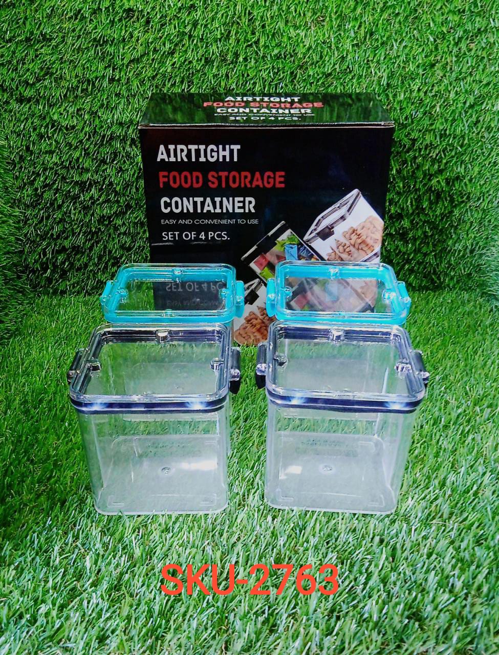 4Pc Square Container 700Ml Used For Storing Types Of Food Stuffs And Items. - Shivani Jaswal 4Pc Square Container 700Ml Used For Storing Types Of Food Stuffs And Items.