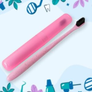Soft Toothbrush With Toothbrush Cover Cleaner Scraper for Men and Women, Kids, AdultsÂ Plastic Toothbrush Cover / Case / Holder (1 Pc / Mix Color)