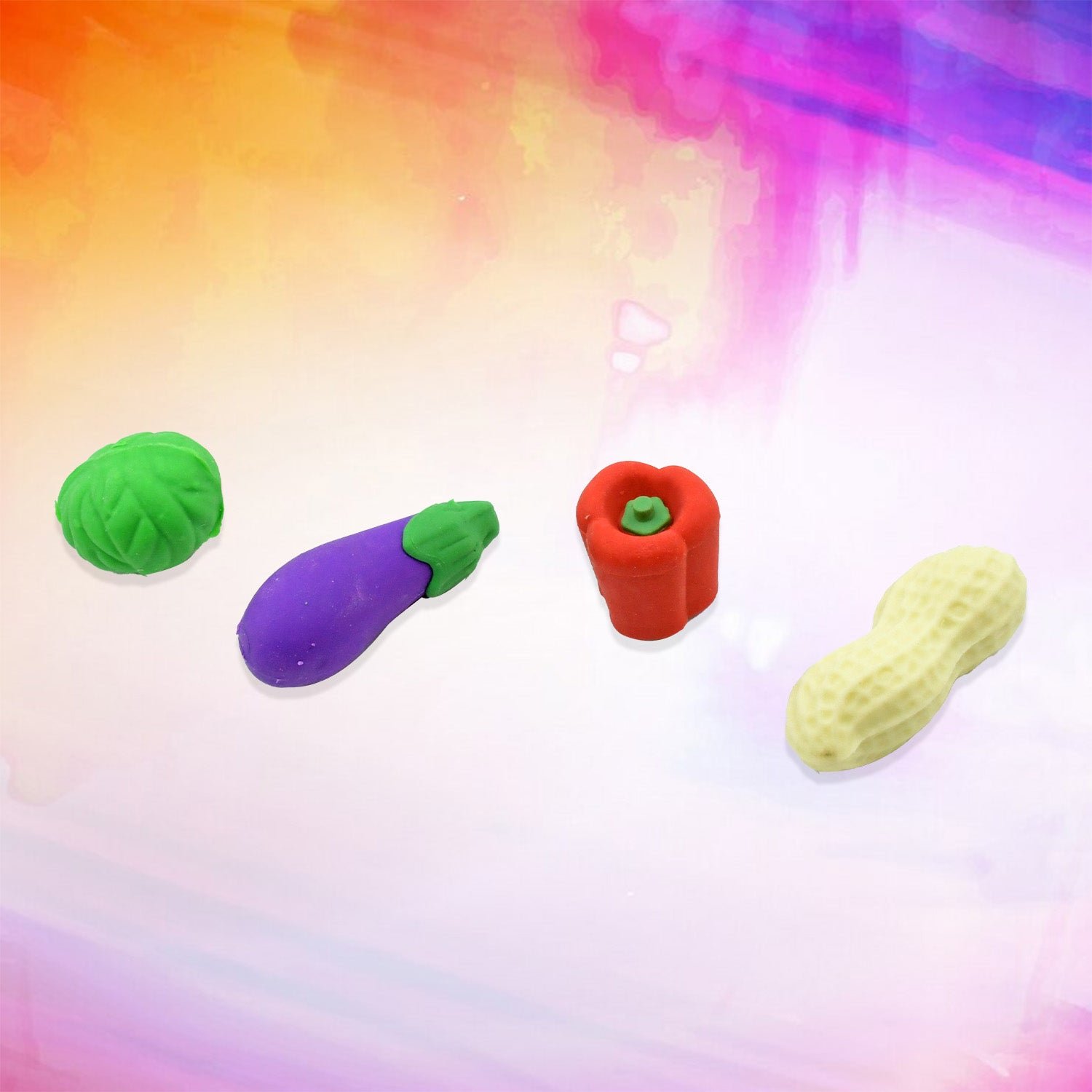 Mini Cute Vegetable & Fruit Erasers (4 Pc): Pencil Rubbers for Kids - Shivani Jaswal Mini Cute Vegetable & Fruit Erasers (4 Pc): Pencil Rubbers for Kids