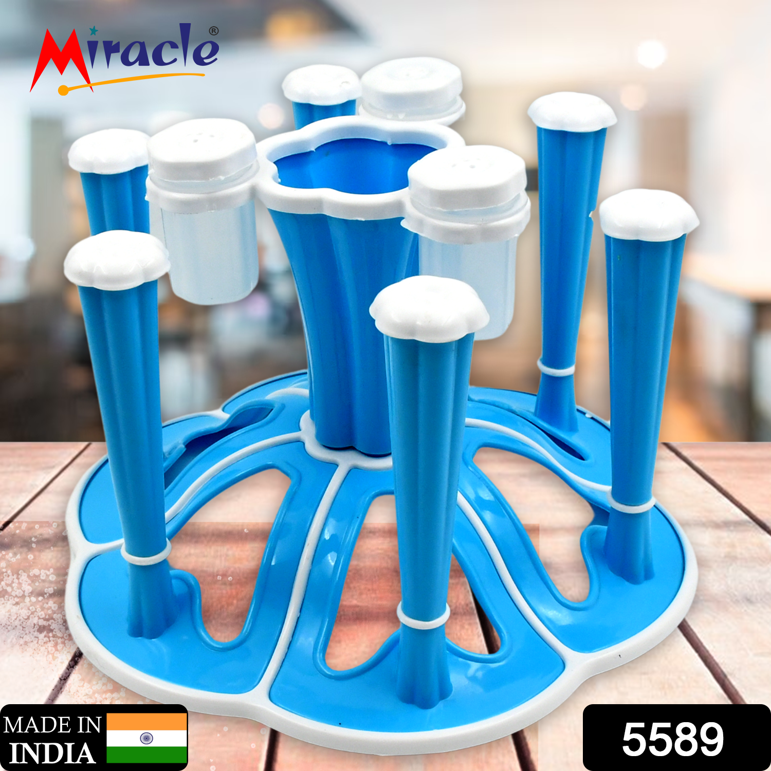 Miracle Plastic Glass Stand for Kitchen & Dining (6-Glass, Spices, Moq - 2 Pc) - Shivani Jaswal Miracle Plastic Glass Stand for Kitchen & Dining (6-Glass, Spices, Moq - 2 Pc)