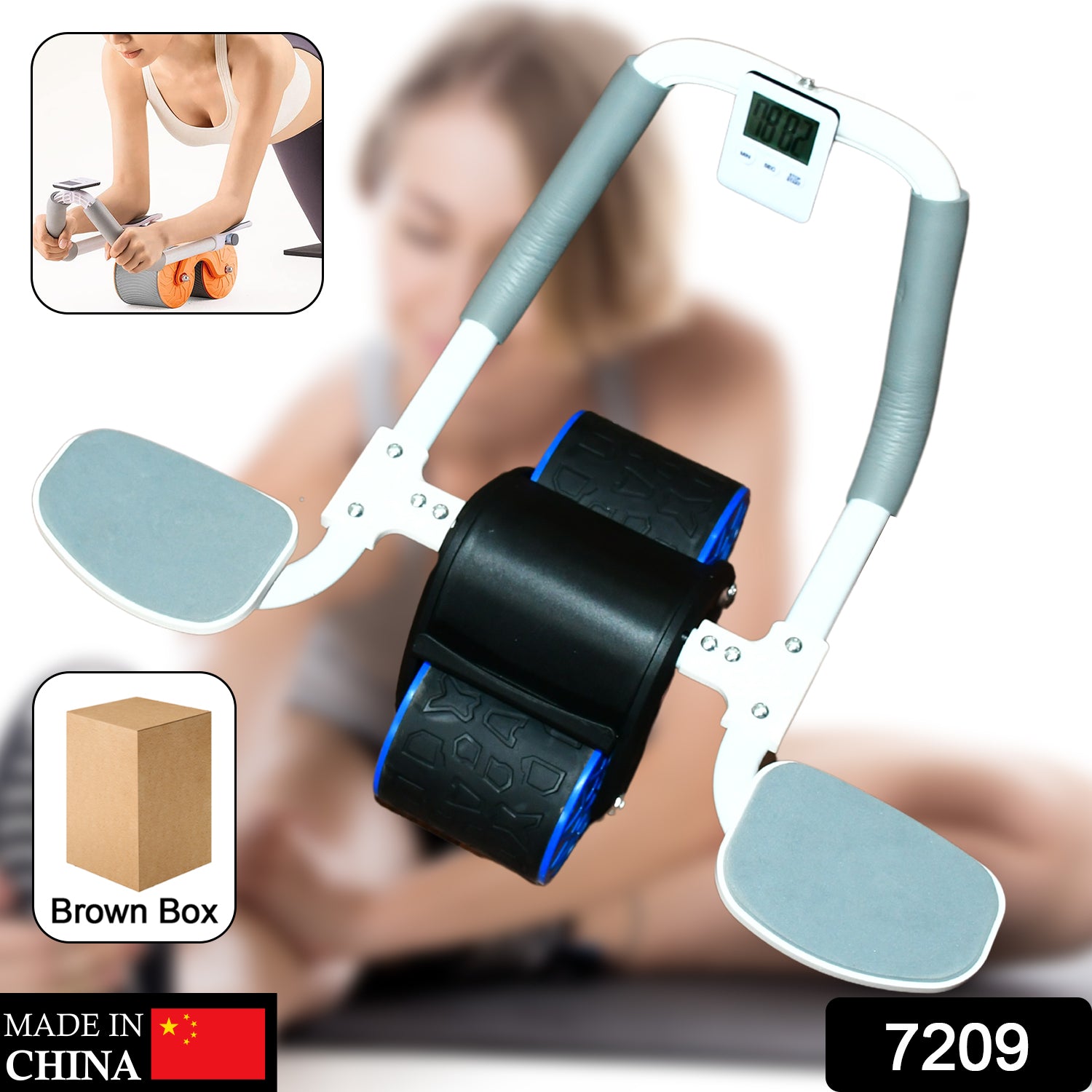 Abdominal Roller Wheel, Automatic Rebound Sponge Handle, Double Wheel Abdominal Roller, Non-Slip Timer Function with Elbow Support for Exercises for Body Fitness Strength Training Home Gym - Shivani Jaswal Abdominal Roller Wheel, Automatic Rebound Sponge Handle, Double Wheel Abdominal Roller, Non-Slip Timer Function with Elbow Support for Exercises for Body Fitness Strength Training Home Gym