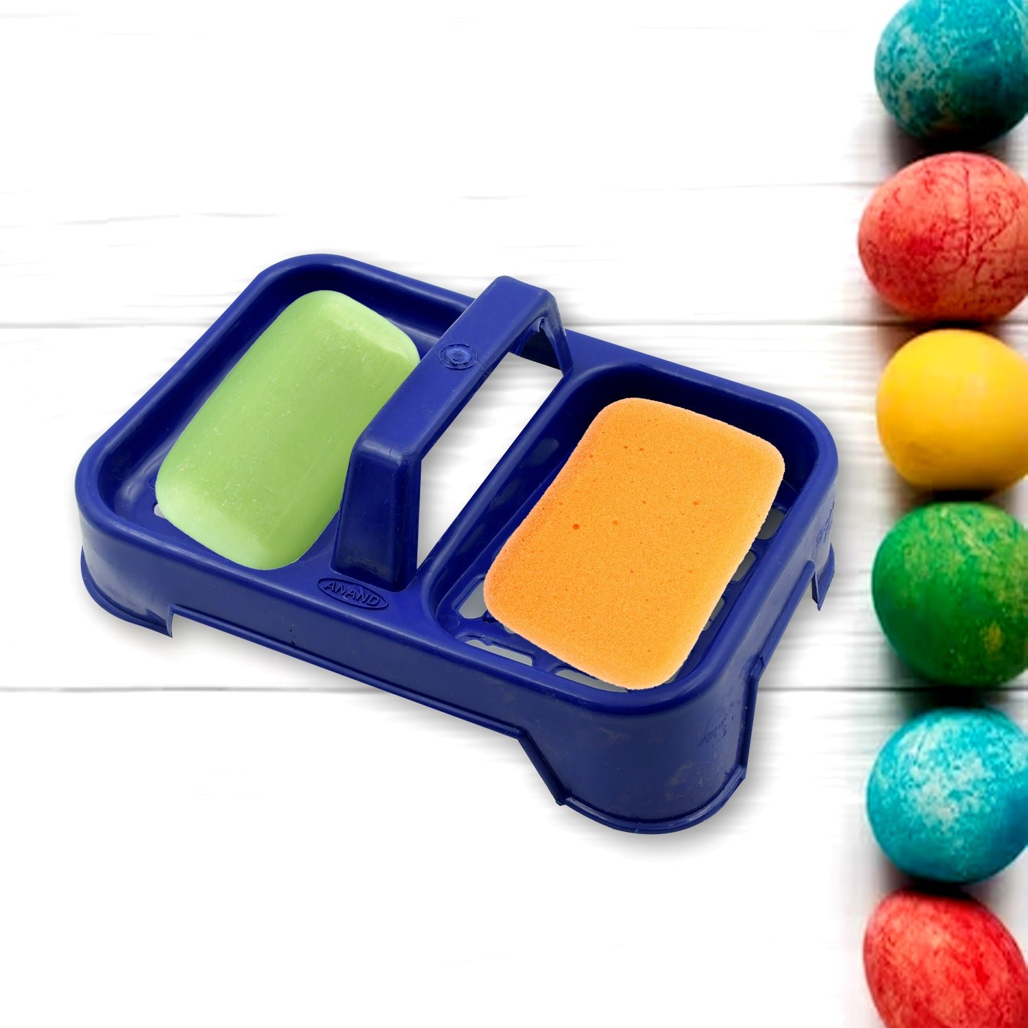 2in1 Plastic Soap Case, Dual Section Soap Holder for Bathroom or Kitchen Sink (1 Pc / Multicolor) - Shivani Jaswal 2in1 Plastic Soap Case, Dual Section Soap Holder for Bathroom or Kitchen Sink (1 Pc / Multicolor)