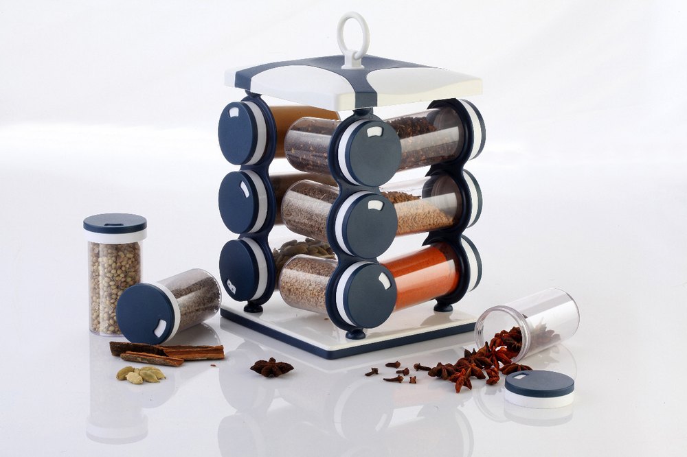 Spice jar Set - Food Grade Plastic 12pcs Spice jar (Brown Box) - Shivani Jaswal Spice jar Set - Food Grade Plastic 12pcs Spice jar (Brown Box)