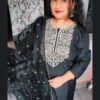 Women's Viscose Embroidered Kurta Set with Pant and Dupatta – Plus Size Traditional Ethnic Wear